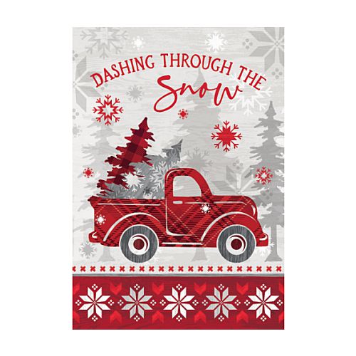 5513FM_Dashing-Truck-garden-size-Christmas-flag-12-x-18