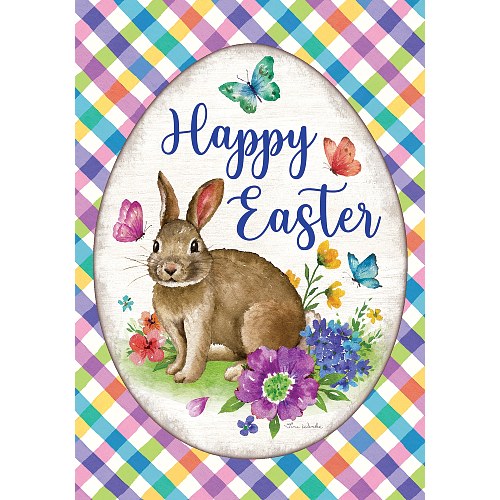 5589FL_Bunny-Plaid-standard-size-Happy-Easter-flag-28-x-40