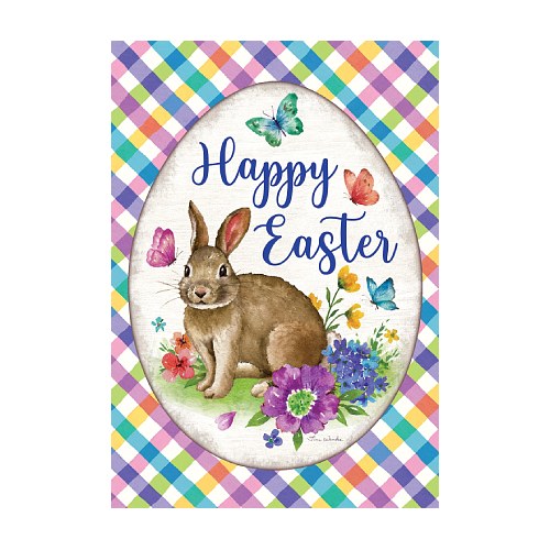 5589FM_Bunny-Plaid-garden-size-Happy-Easter-flag-12-x-18