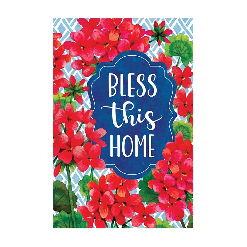 5603FM_Blessed-Geranium-garden-size-Bless-this-home-flag-12-x-18