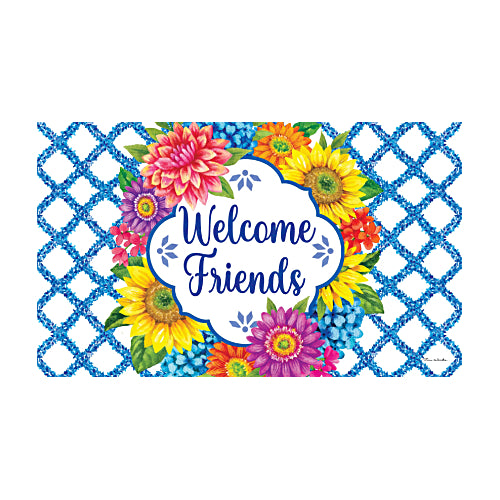 5606M_Floral-Vines-indoor-outdoor-welcome-friends-floral-doormat