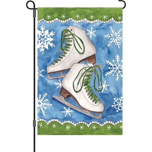 56097_Ice-Skates-And-Snow-garden-size-winter-flag-12-x-18