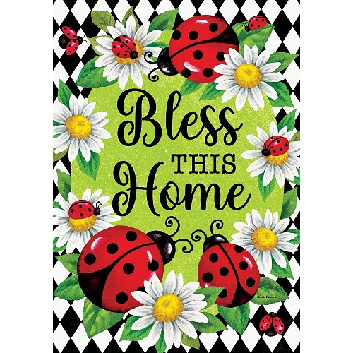 5611FL_Ladybug-Diamond-standard-size-Bless-This-Home-flag-28-x-40