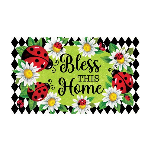 5611M_Ladybug-Diamond-indoor-outdoor-spring-bless-this-home-doormat-30-x-18