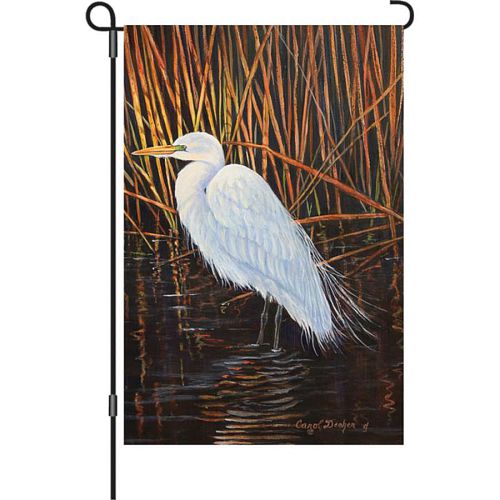 56173_Egret-garden-size-nature-flag-12-x-18