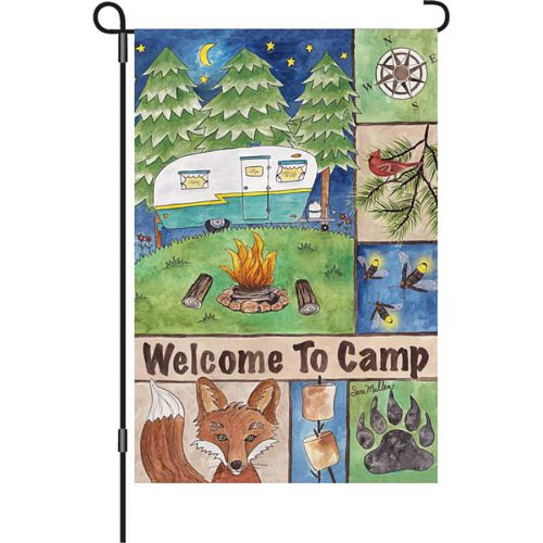 56178_Welcome-to-Camp-garden-size-camping-premiersoft-flag-12-x-18