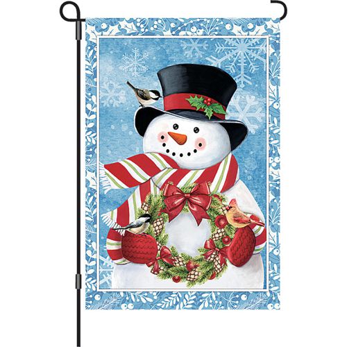 56367_Snowman-Wreath-garden-size-winter-flag-12-x-18