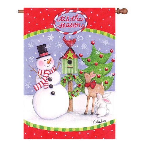 57045_Festive-Friends-standard-size-PremierSoft-Christmas-flag-28-x-40