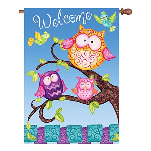 57053_Welcome-Owls-standard-size-premiersoft-welcome-flag-28-x-40