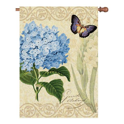 57059_Botanical-Fresh-Blue-standard-size-hydrangea-and-butterfly-flag-28-x-40