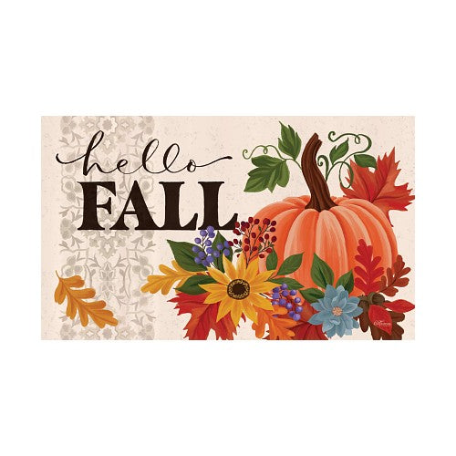 5709M_Hello-Fall-indoor-outdoor-autumn-ldoormat-30-x-18-fetauring colorful-pumpkin-flowers-and-leaves