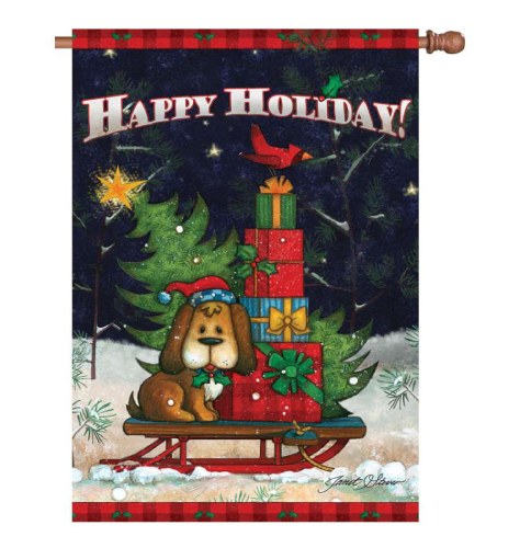 57123_Doggone-Happy-Holiday-standard-size-PremierSoft-Christmas-flag-28-x-40