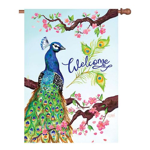 57238_Welcome-Peacock-standard-size-premiersoft-welcome-flag-28-x-40