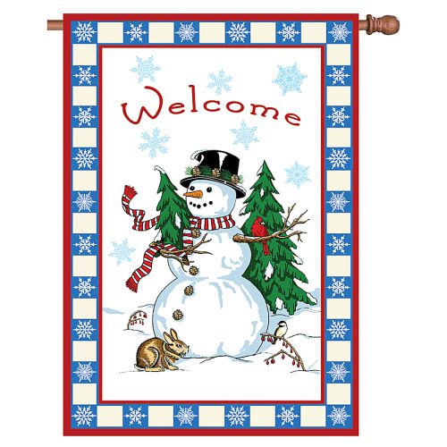 57351_Welcome-Snowman-standard-size-winter-flag-28-x-40