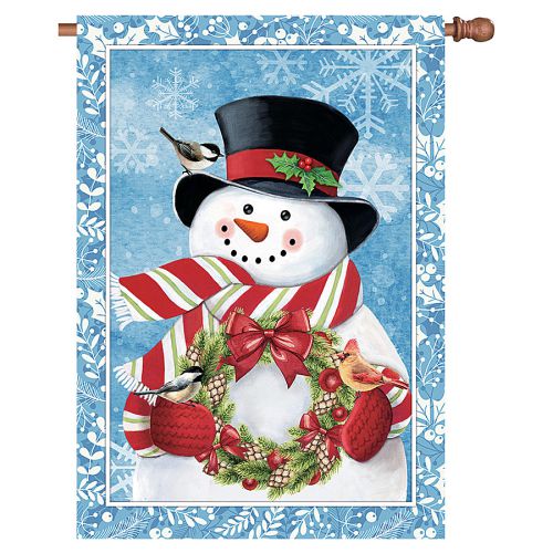 57367_Snowman-Wreath-standard-size-winter-flag-28-x-40