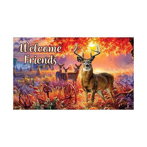 DEER PUMPKINS Indoor/Outdoor Autumn Welcome Friends Doormat - Wind Sensations
