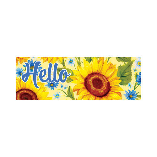 SUNFLOWERS AND DAISIES Signature Sign™, Floral Hello Yard Sign from Custom Decor