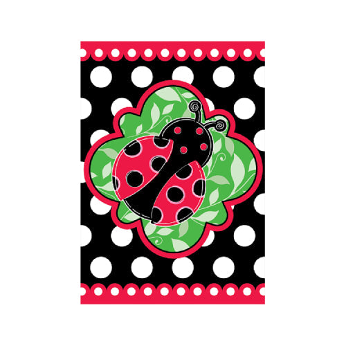 SPOTTED LADYBUG Garden Size Flag - 12" x 18" Custom Decor