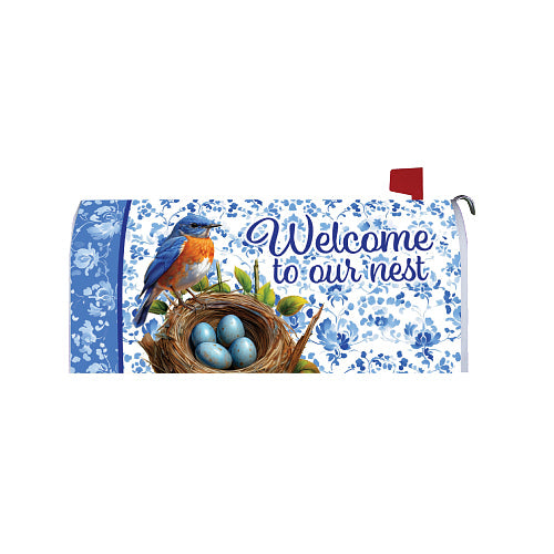 BLUEBIRD NEST Magnetic, 'Welcome to Our Nest' Mailbox Cover Custom Decor
