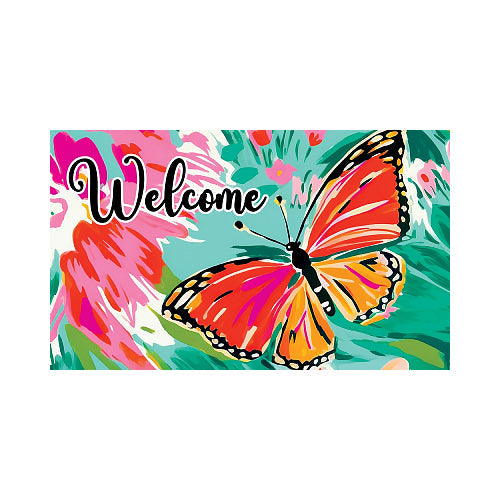 VIBRANT BUTTERFLIES Indoor/Outdoor Welcome Doormat Custom Decor