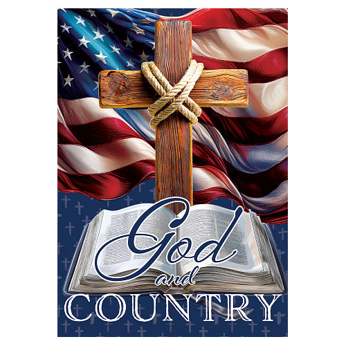 GOD AND COUNTRY Standard Size, Spiritual, Patriotic Flag - 28" x 40"