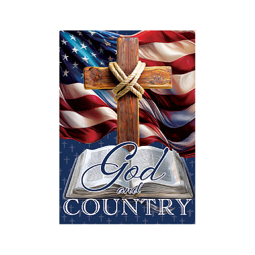 GOD AND COUNTRY Garden Size, Spiritual, Patriotic Flag - 12" x 18"