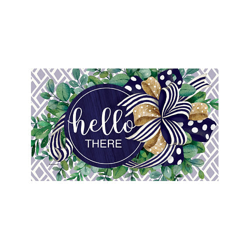 EUCALYPTUS ON NAVY Indoor/Outdoor, Hello There Doormat Custom Decor