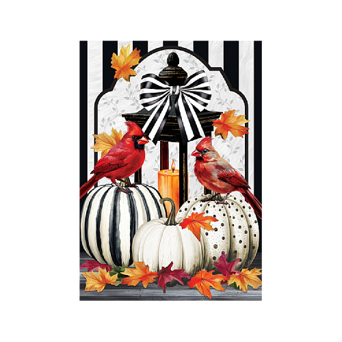CARDINAL'S LANTERN Garden Size Fall Flag - 12x18