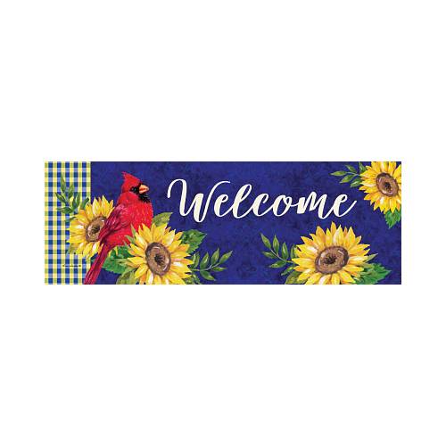 Cardinal and Sunflowers Fall Signature Sign yard sign with sunflowers and Welcome greeting