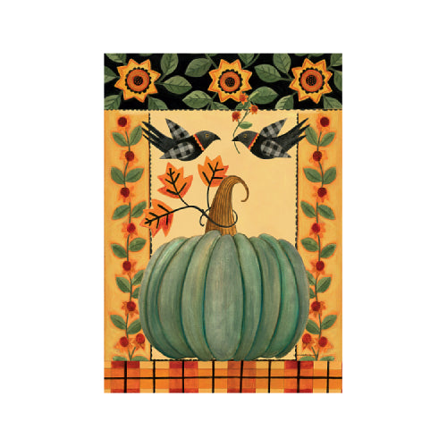 FOLK ART PUMPKIN Garden Size Fall Flag Custom Decor