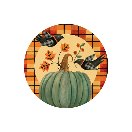 Folk Art Pumpkins 8 inch translucent PVC window suncatcher