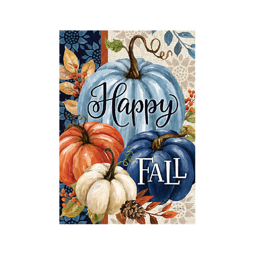 PUMPKIN BLUES Garden Size Hello Fall Flag Custom Decor