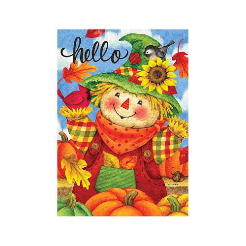HELLO SCARECROW Garden Size Fall Flag Custom Decor