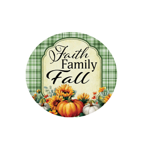Faith Family Fall 8 inch translucent PVC window suncatcher