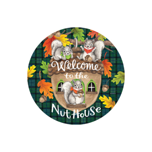 Nuthouse Squirrel 8 inch translucent PVC window suncatcher