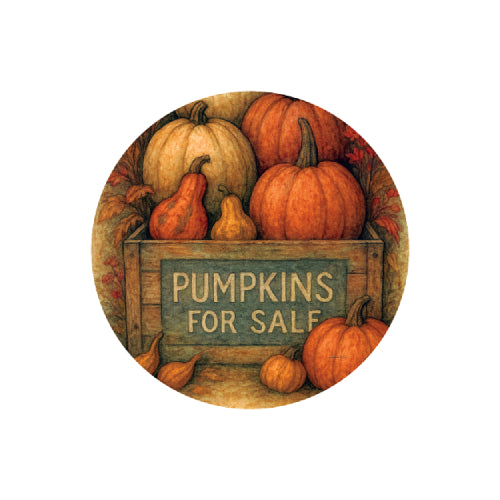 Rustic Pumpkins 8 inch translucent PVC window suncatcher