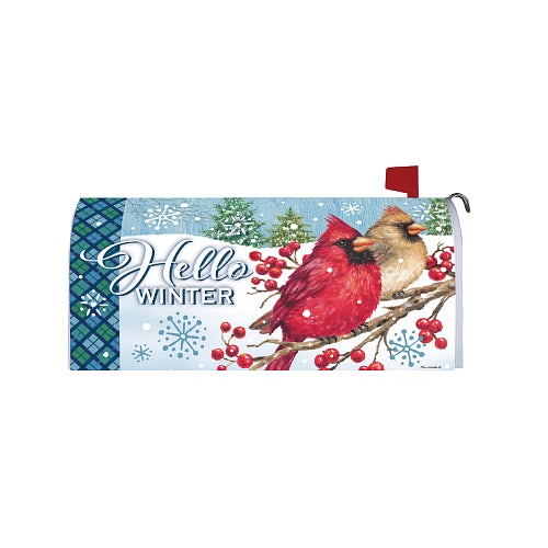 WINTER CARDINALS Mailbox Cover