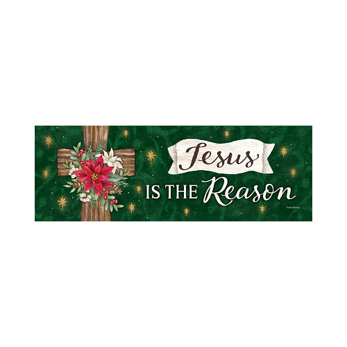 POINSETTIA CROSS Signature Sign™, Christmas Yard Sign - 15x5