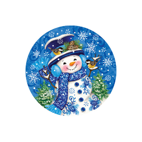 Chinoiserie Snowman 8 inch translucent PVC window suncatcher