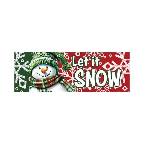 Red and Green Snowman Let It Snow winter yard sign for porch or lawn
