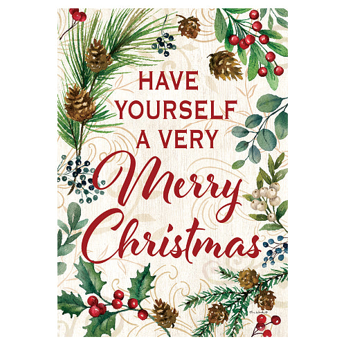 Very Merry Christmas house flag, standard size 28x40