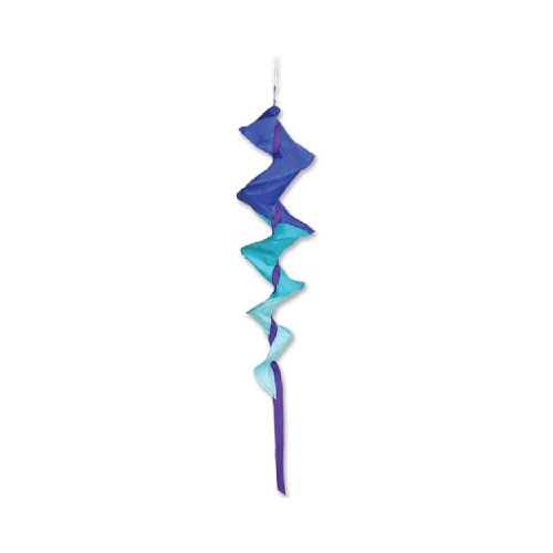 Blue Fusilli Windsock - blue teal spiral twister for garden decor