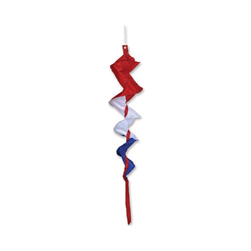 Patriotic Fusilli Windsock - red white blue spiral twister for garden decor