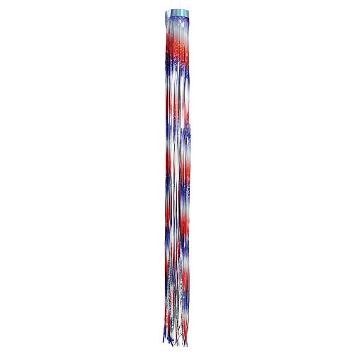 Patriotic, red, white and blue sparkling 51 inch mylar windsock