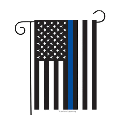 THIN BLUE LINE Police Support Garden Flag - 12" X 18" Briarwood Lane