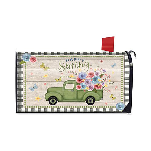 L01775_Happy-Spring-Pickup-Truck-large-spring-mailbox-cover-butterflies-flowers