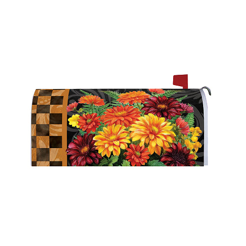 BRILLIANT MUMS Fall Mailbox Cover - magnetic mailbox cover with vibrant autumn mums by Custom Decor