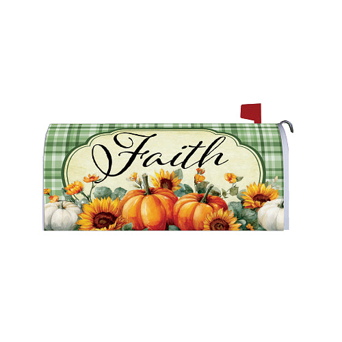 FAITH FAMILY FALL Mailbox Cover - magnetic mailbox cover with faith and family fall design by Custom Decor