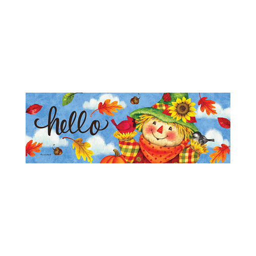 HELLO SCARECROW Signature Sign - durable PVC fall scarecrow yard sign by Custom Decor
