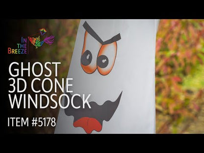 GHOST 3D Cone Halloween Windsock - 34 Inch